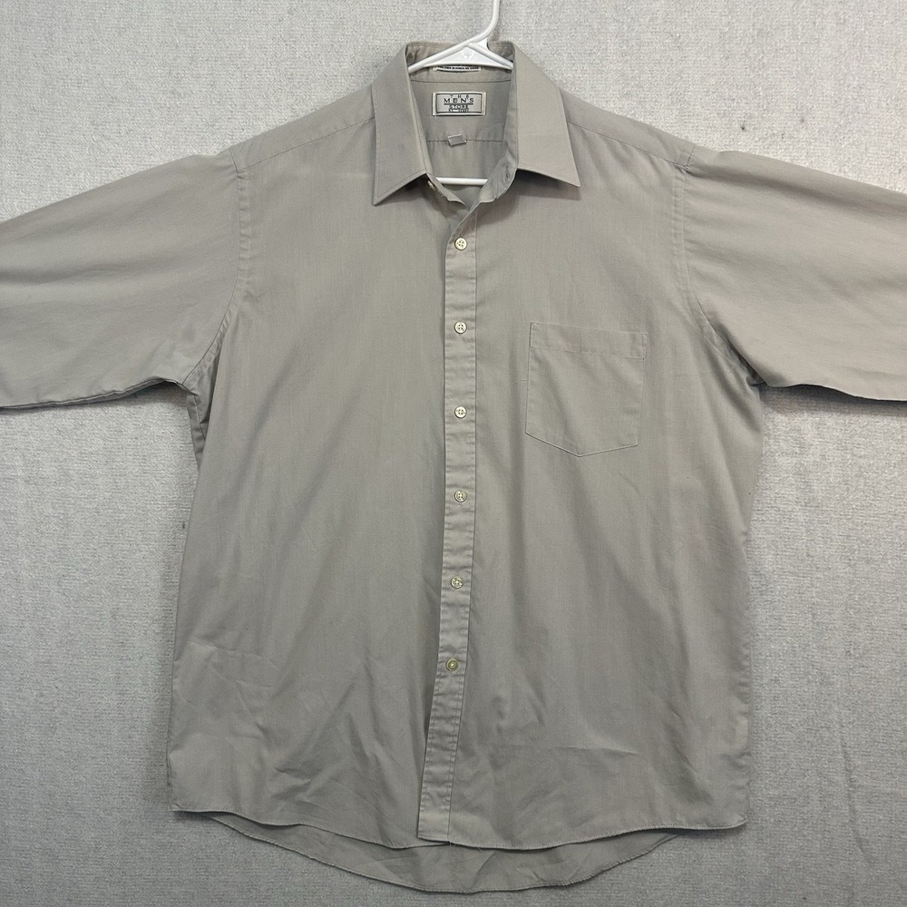 The Men's Store At Sears Men's Button‎ Up Gray 16.5 34/35 Casual Business